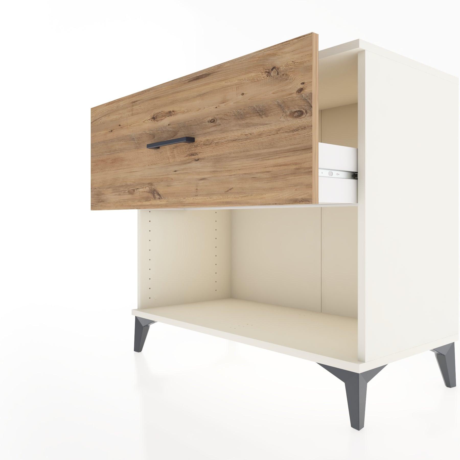 Woodntry Modüler Şifonyer Aytaşı 88x44x68 cm Çekmeceli ve Raflı CR51-1