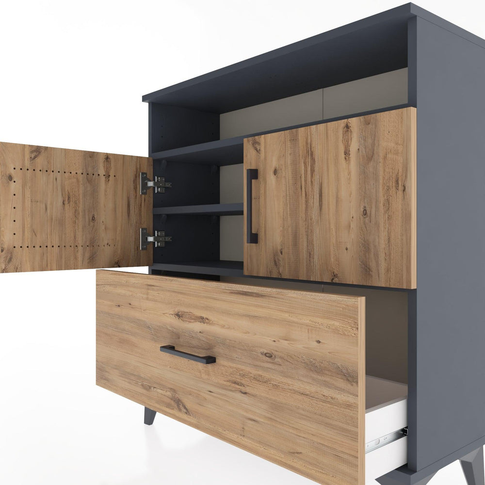 Woodntry Modular Dresser Anthracite 88x30x84 cm Functional F51-2