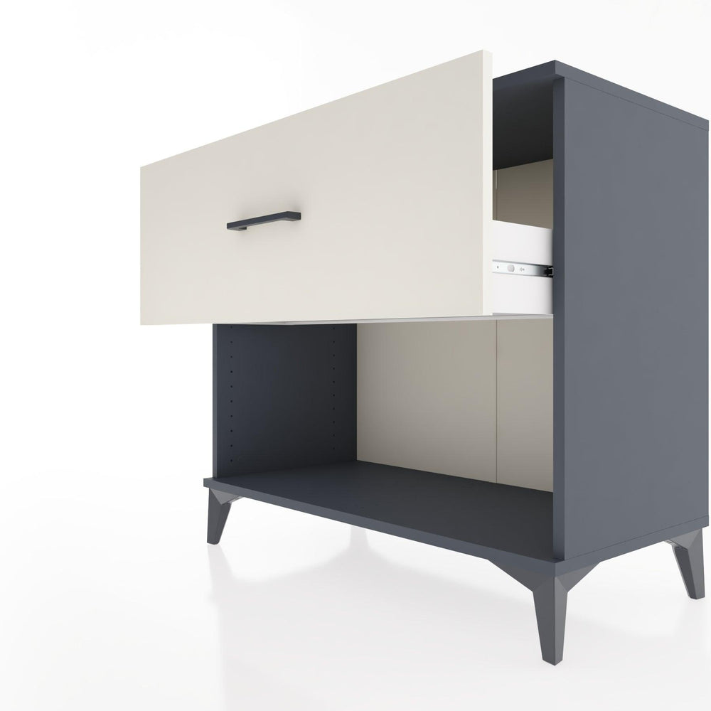 Woodntry Modüler Şifonyer Antrasit 88x44x68 cm Çekmeceli ve Raflı CR51-2