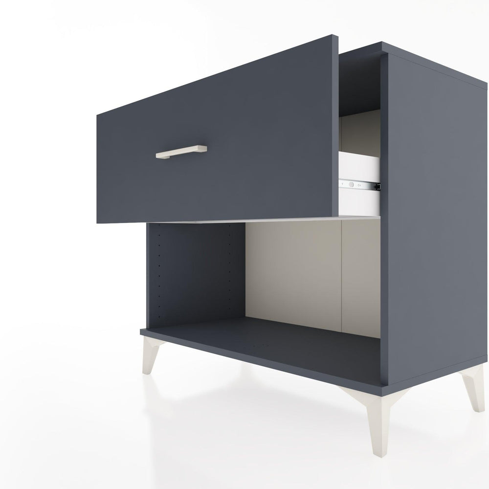 Woodntry Modüler Şifonyer Antrasit 88x44x68 cm Çekmeceli ve Raflı CR51-2