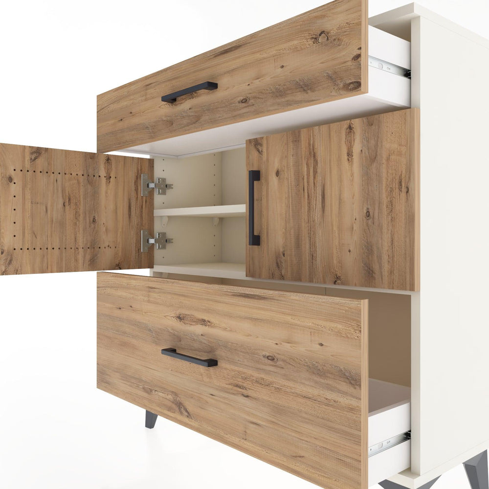 Woodntry Modular Dresser Moonstone 88x30x84 cm with Cover and Drawer KC52-1