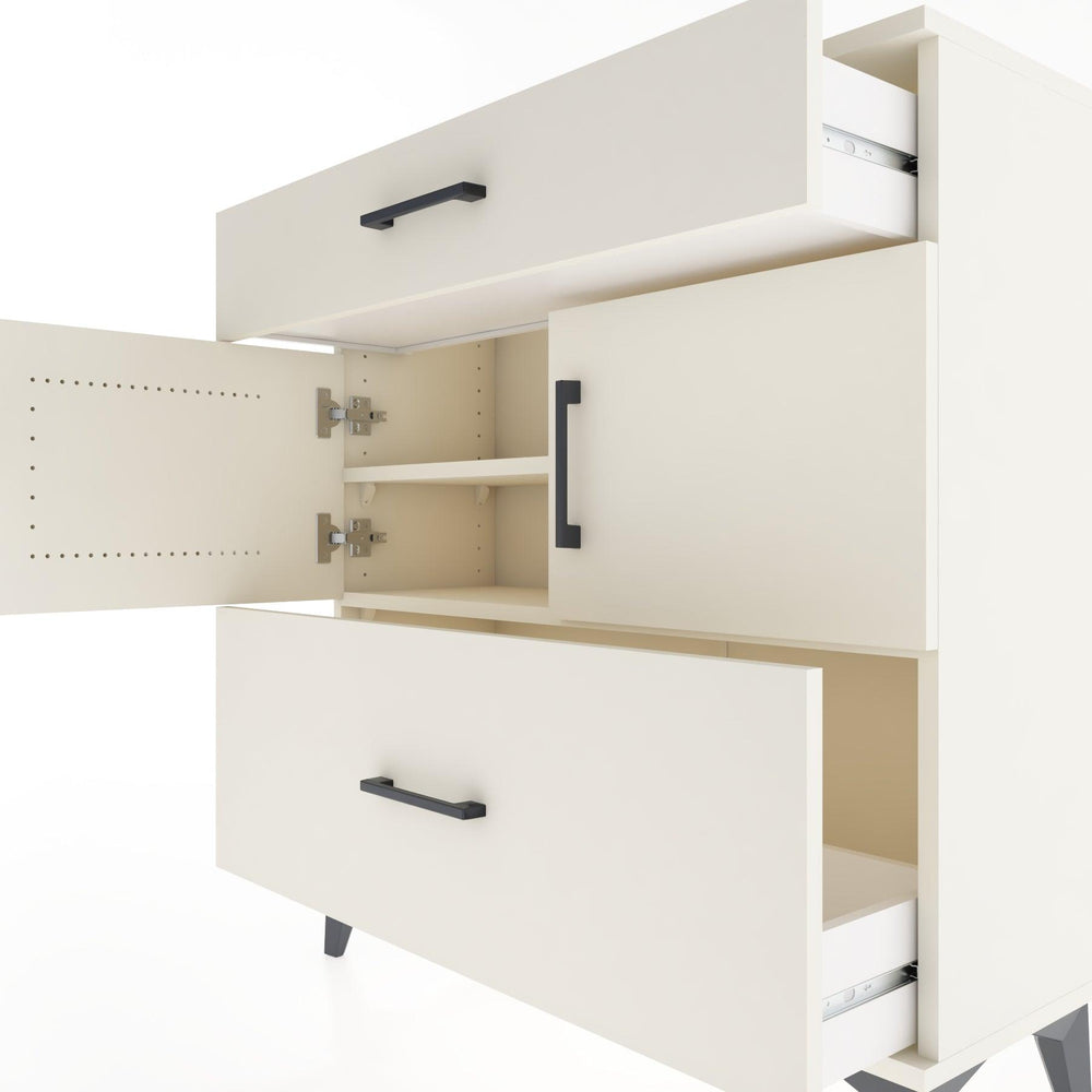 Woodntry Modular Dresser Moonstone 88x30x84 cm with Cover and Drawer KC52-1