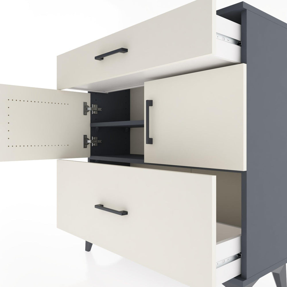 Woodntry Modular Dresser Anthracite 88x30x84 cm with Cover and Drawer KC52-2