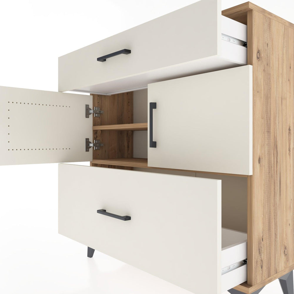 Woodntry Modular Dresser Pine 88x30x84 cm with Cover and Drawer KC52-3