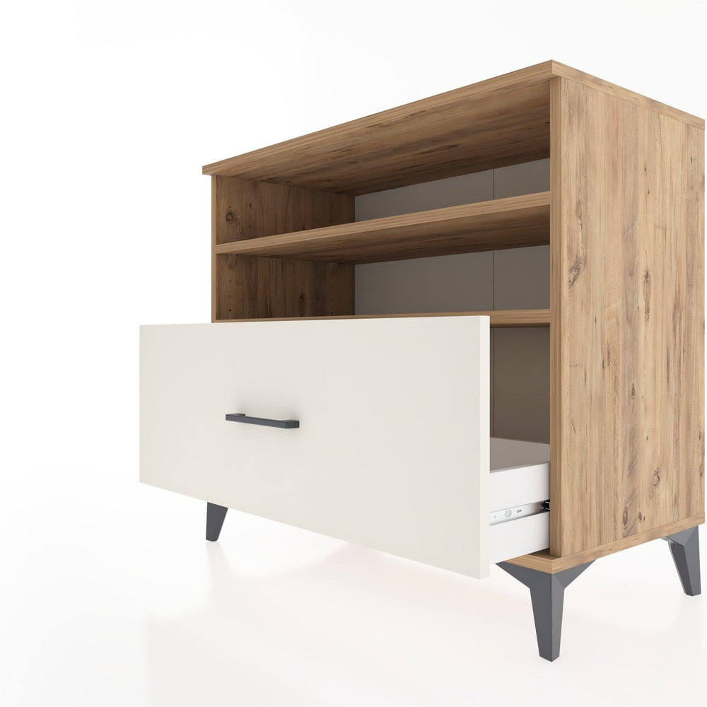 Woodntry Modüler Şifonyer Çam 88x44x68 cm Çekmeceli ve Raflı CR52-3