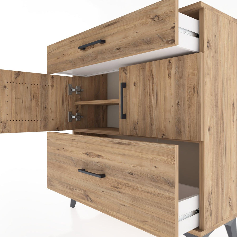 Woodntry Modular Dresser Pine 88x30x84 cm with Cover and Drawer KC52-3