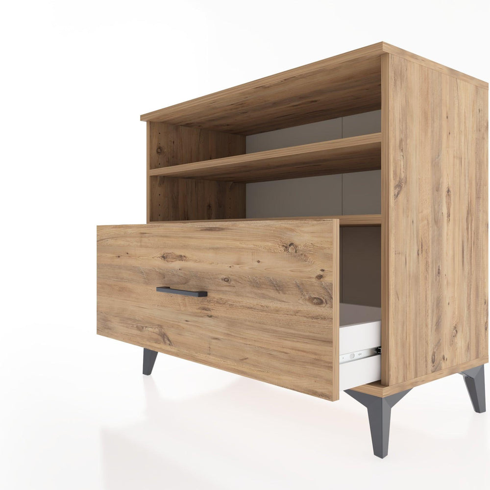 Woodntry Modüler Şifonyer Çam 88x44x68 cm Çekmeceli ve Raflı CR52-3