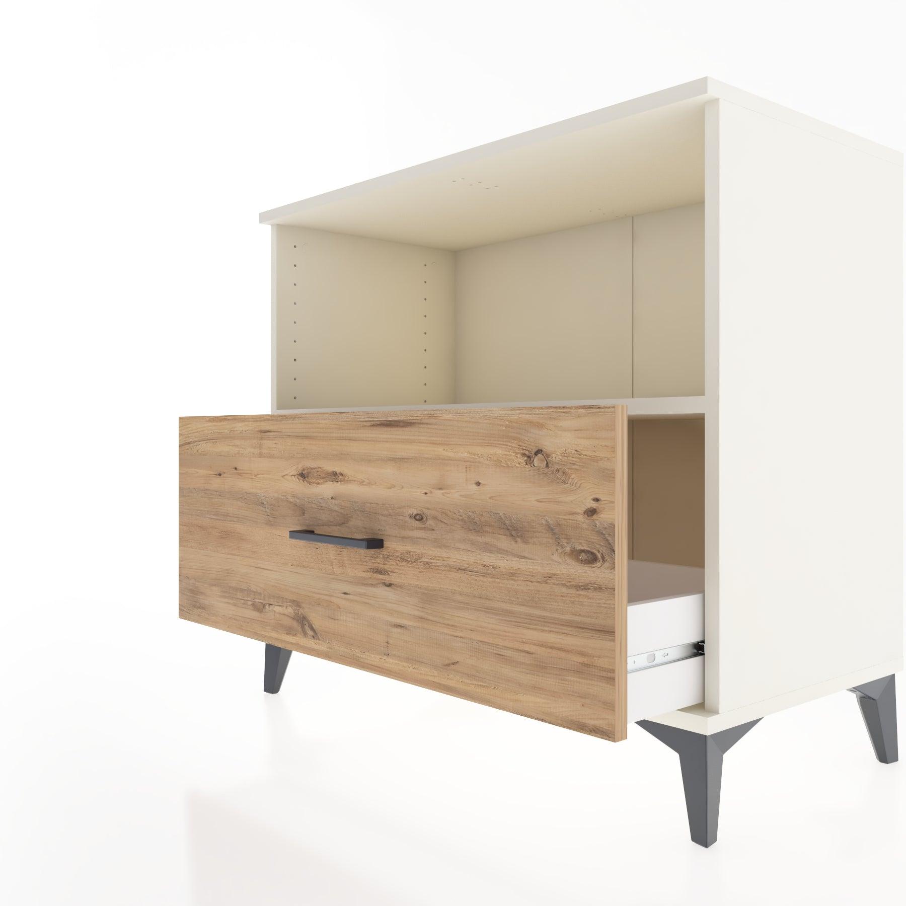 Woodntry Modüler Şifonyer Aytaşı 88x44x68 cm Çekmeceli ve Raflı CR53-1