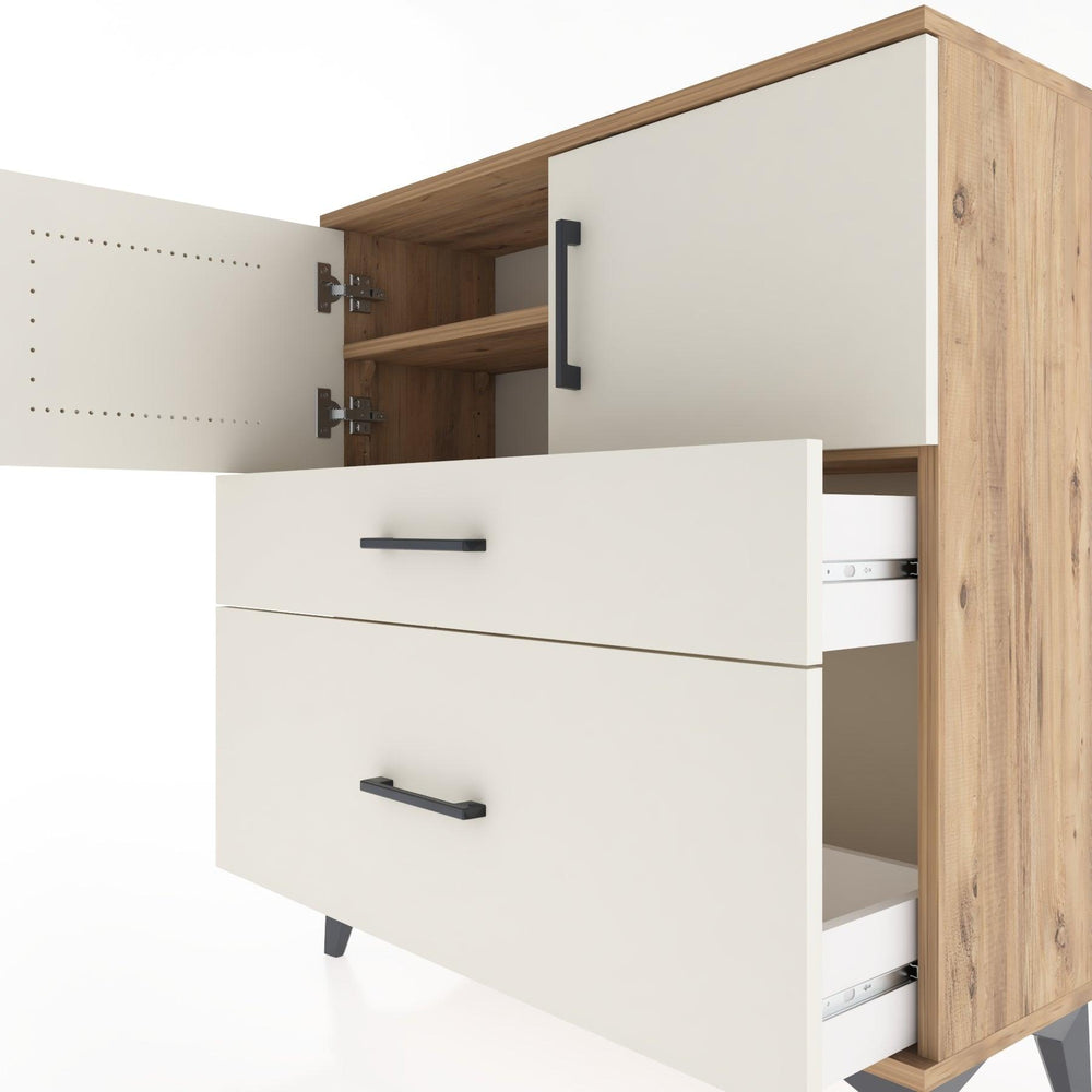 Woodntry Modular Dresser Pine 88x30x84 cm with Cover and Drawer KC53-3