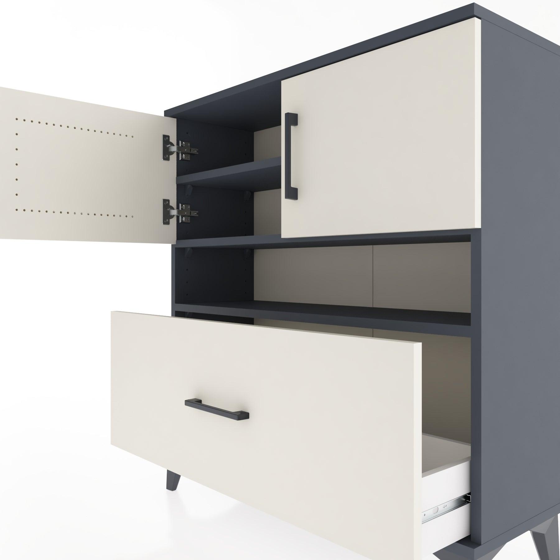 Woodntry Modular Dresser Anthracite 88x30x84 cm Functional F54-2