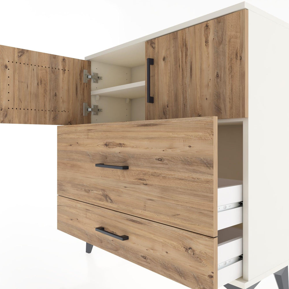 Woodntry Modular Dresser Moonstone 88x30x84 cm with Cover and Drawer KC55-1