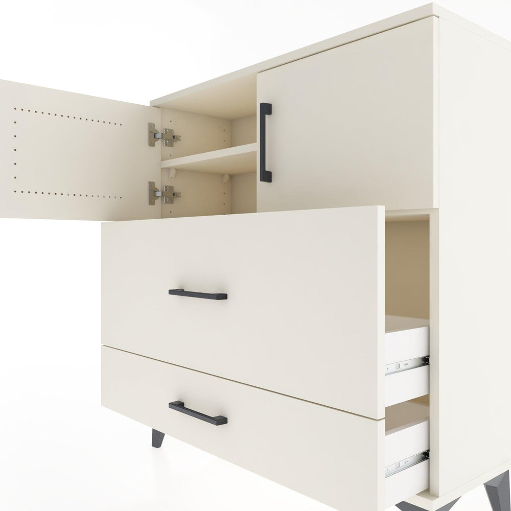 Woodntry Modular Dresser Moonstone 88x30x84 cm with Cover and Drawer KC55-1