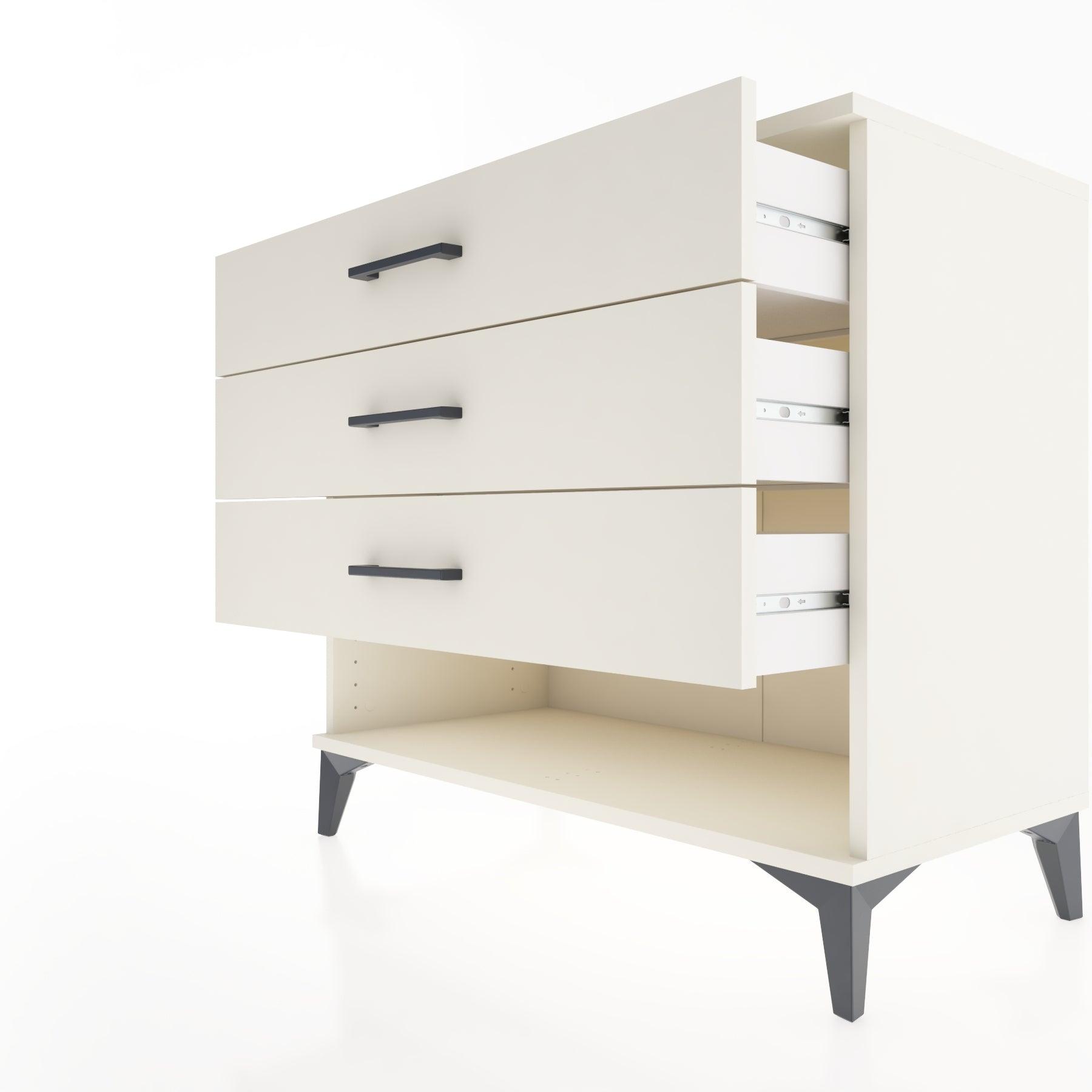 Woodntry Modüler Şifonyer Aytaşı 88x44x68 cm Çekmeceli ve Raflı CR55-1
