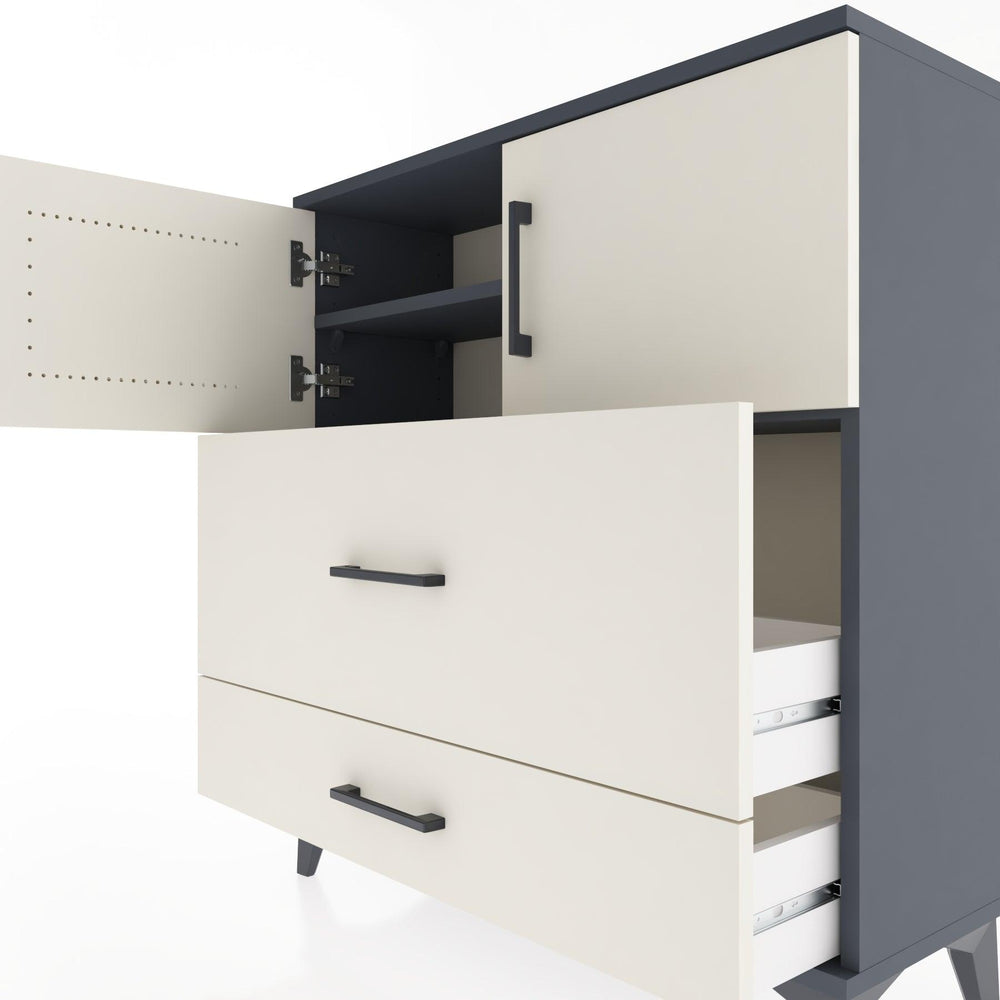 Woodntry Modular Dresser Anthracite 88x30x84 cm with Cover and Drawer KC55-2