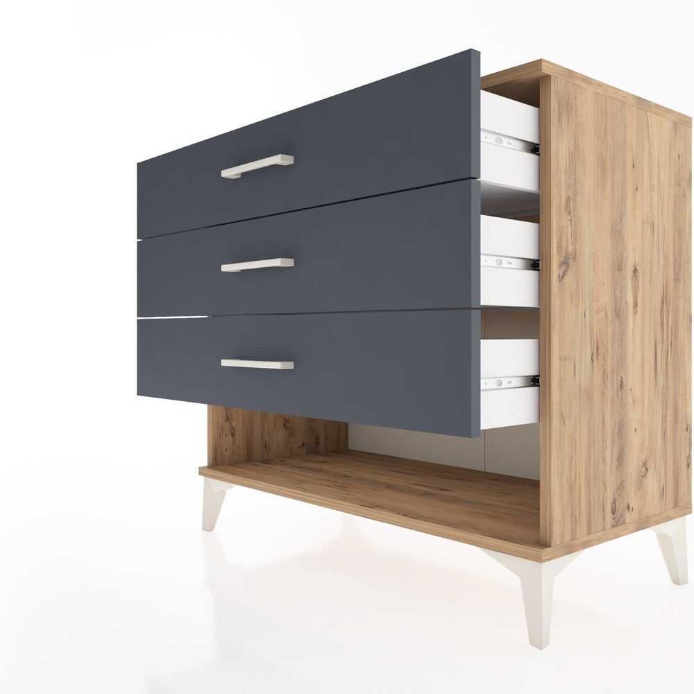 Woodntry Modüler Şifonyer Çam 88x44x68 cm Çekmeceli ve Raflı CR55-3