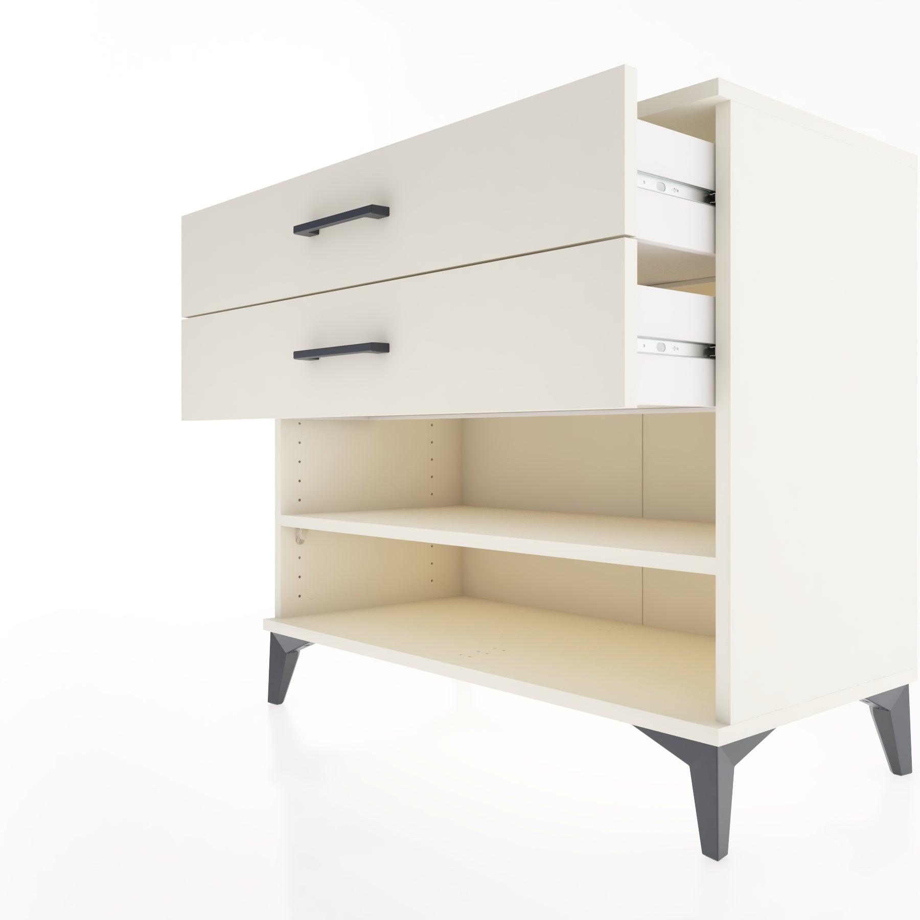 Woodntry Modüler Şifonyer Aytaşı 88x44x68 cm Çekmeceli ve Raflı CR56-1