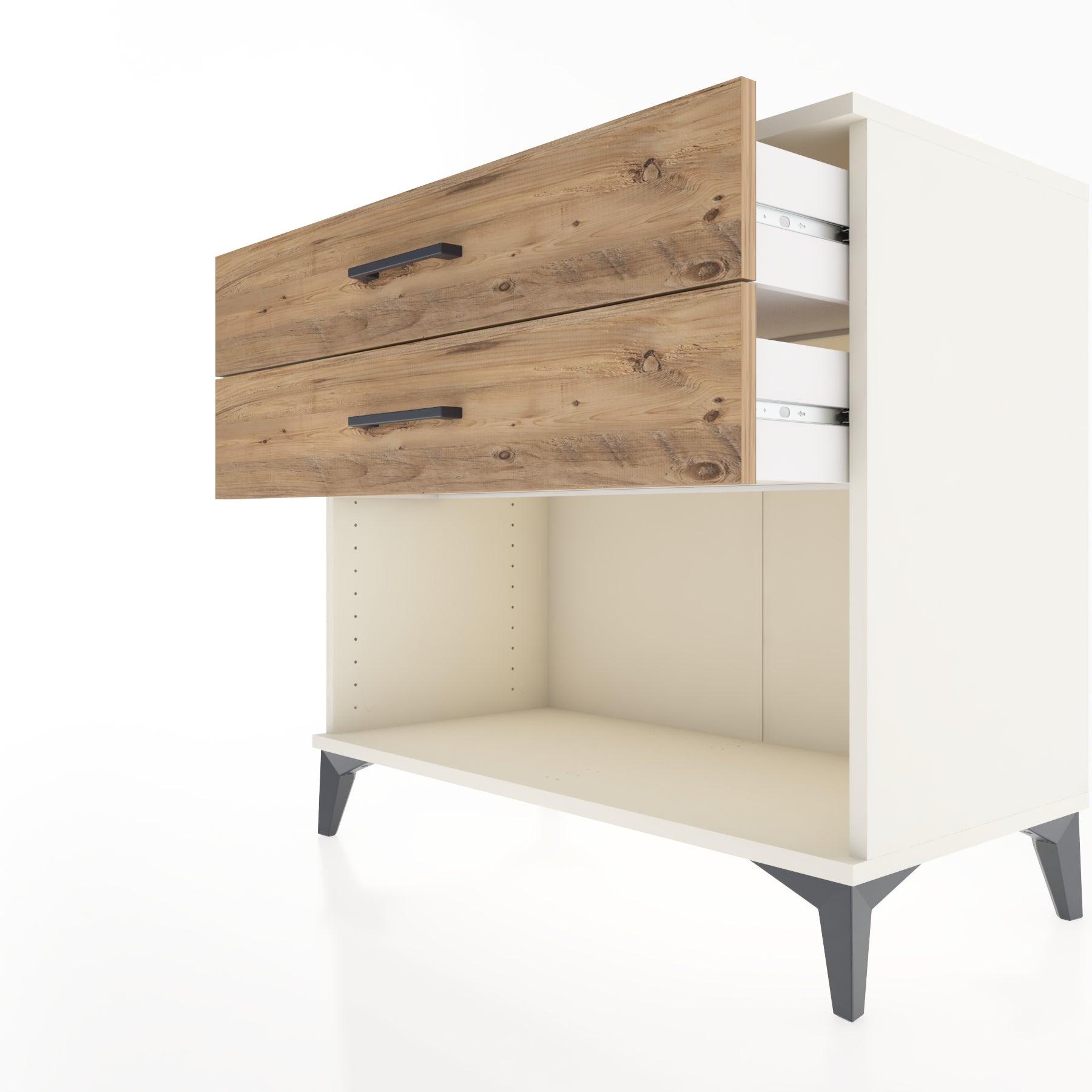 Woodntry Modüler Şifonyer Aytaşı 88x44x68 cm Çekmeceli ve Raflı CR57-1