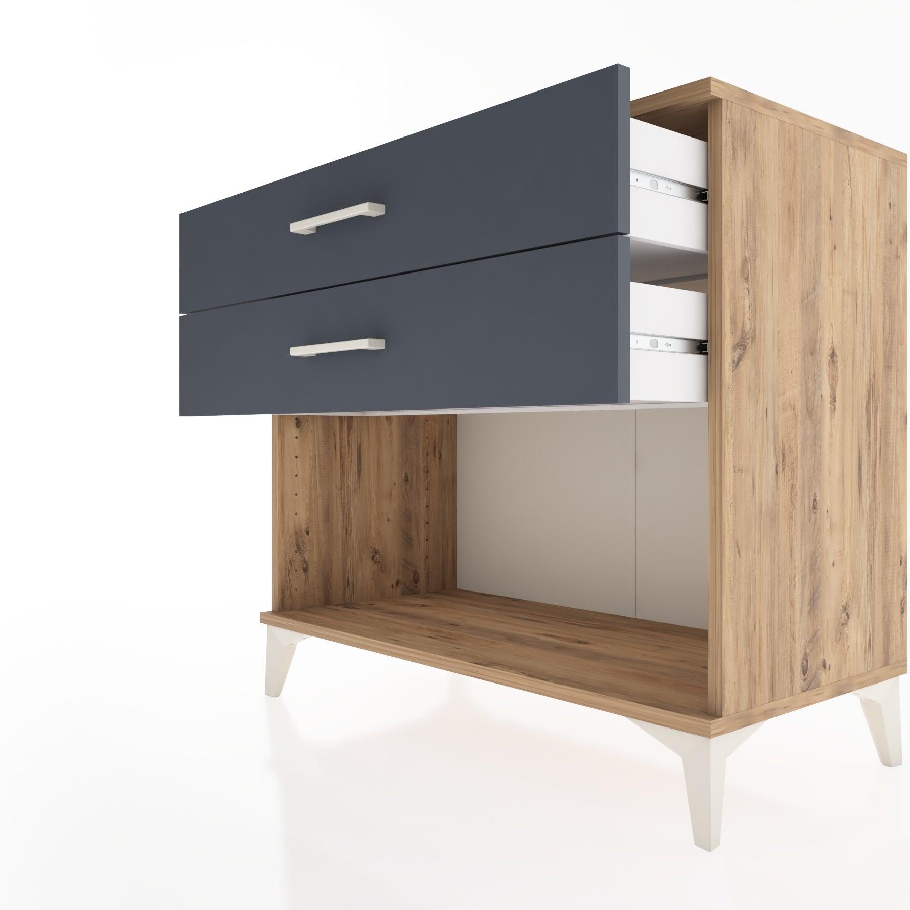 Woodntry Modüler Şifonyer Çam 88x44x68 cm Çekmeceli ve Raflı CR57-3