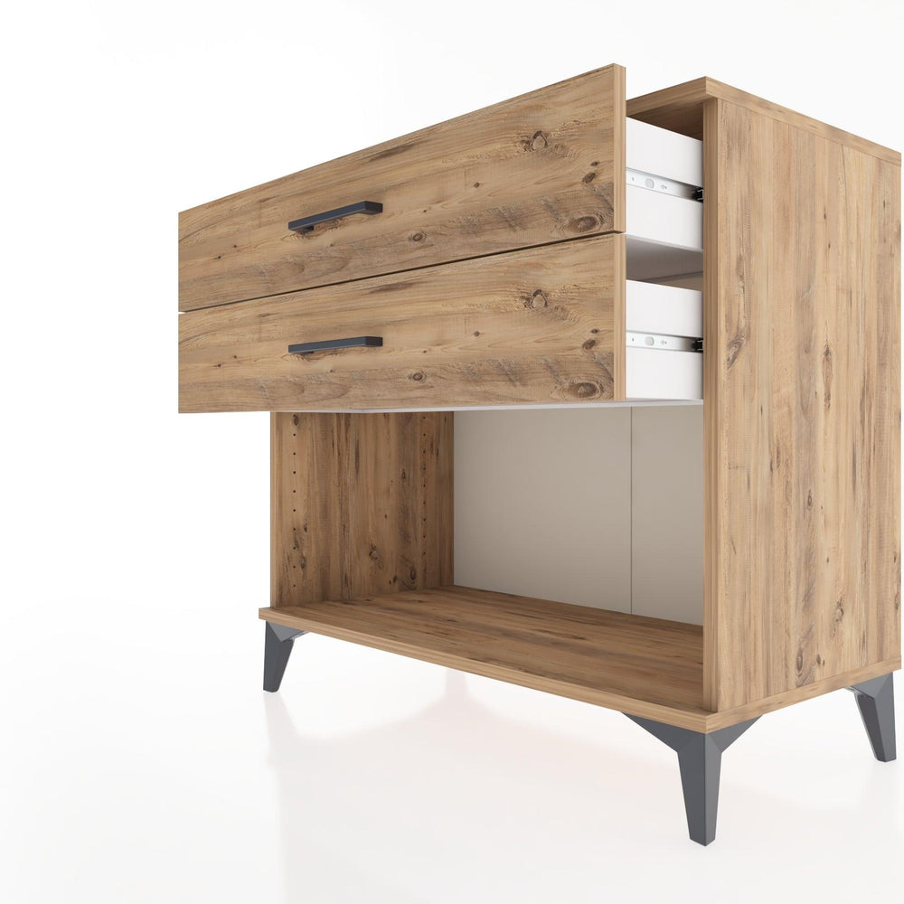 Woodntry Modüler Şifonyer Çam 88x44x68 cm Çekmeceli ve Raflı CR57-3