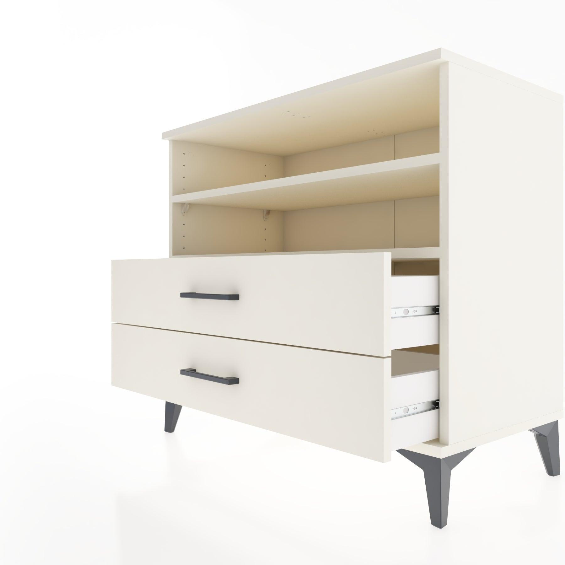 Woodntry Modüler Şifonyer Aytaşı 88x44x68 cm Çekmeceli ve Raflı CR58-1