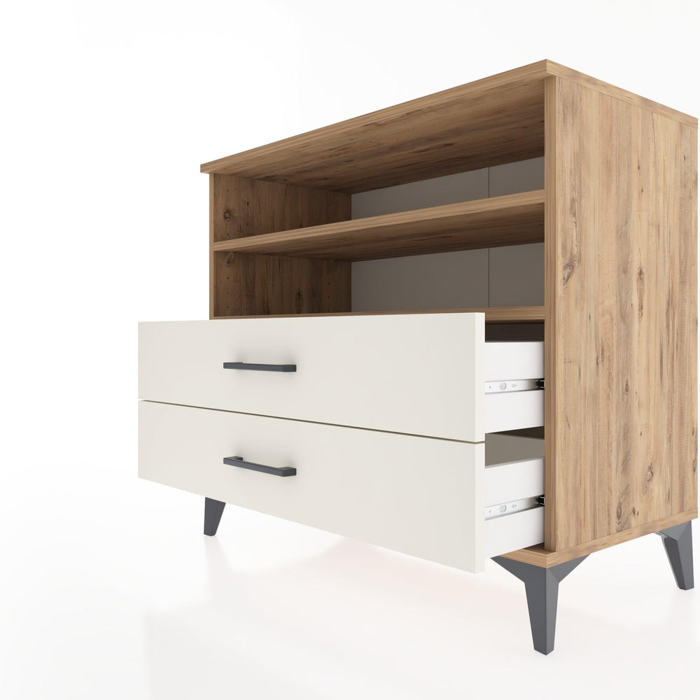 Woodntry Modüler Şifonyer Çam 88x44x68 cm Çekmeceli ve Raflı CR58-3