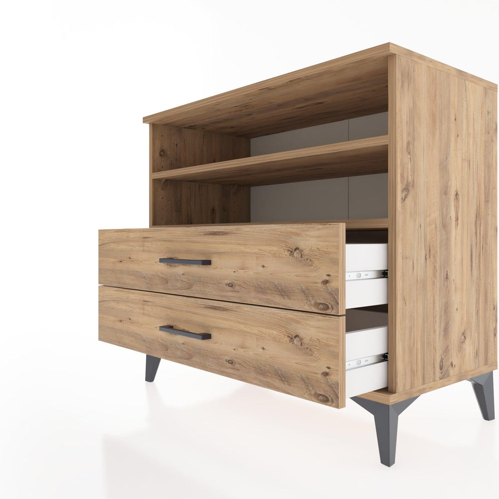 Woodntry Modüler Şifonyer Çam 88x44x68 cm Çekmeceli ve Raflı CR58-3