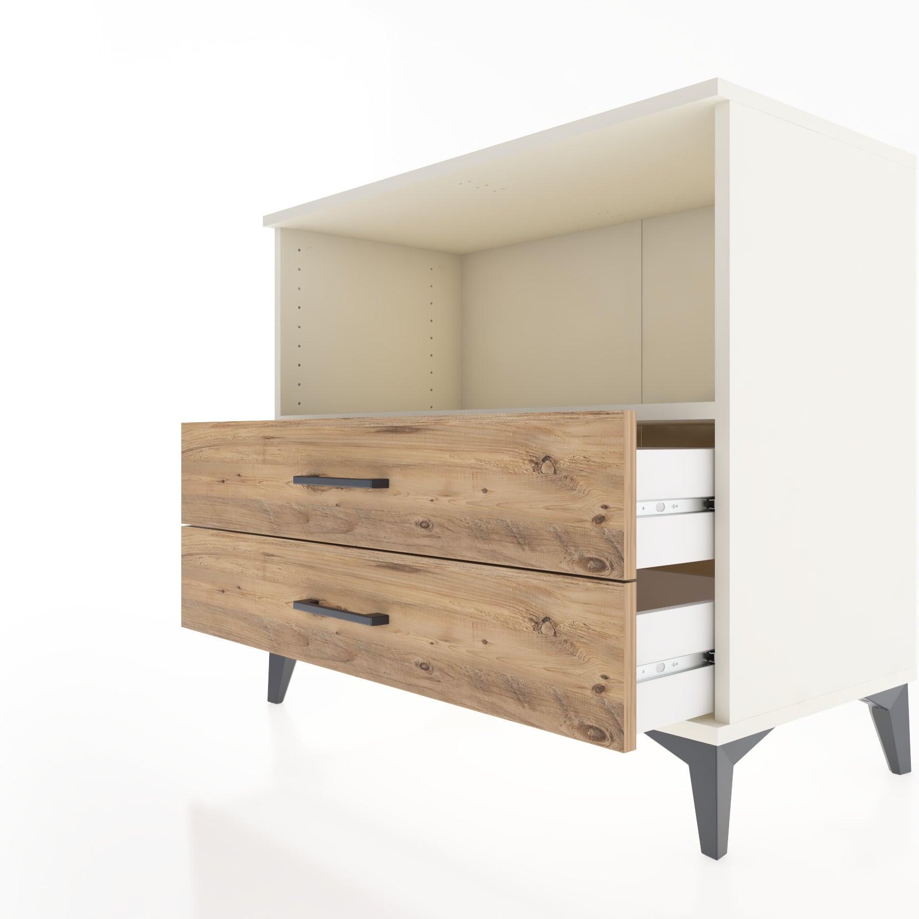 Woodntry Modüler Şifonyer Aytaşı 88x44x68 cm Çekmeceli ve Raflı CR59-1