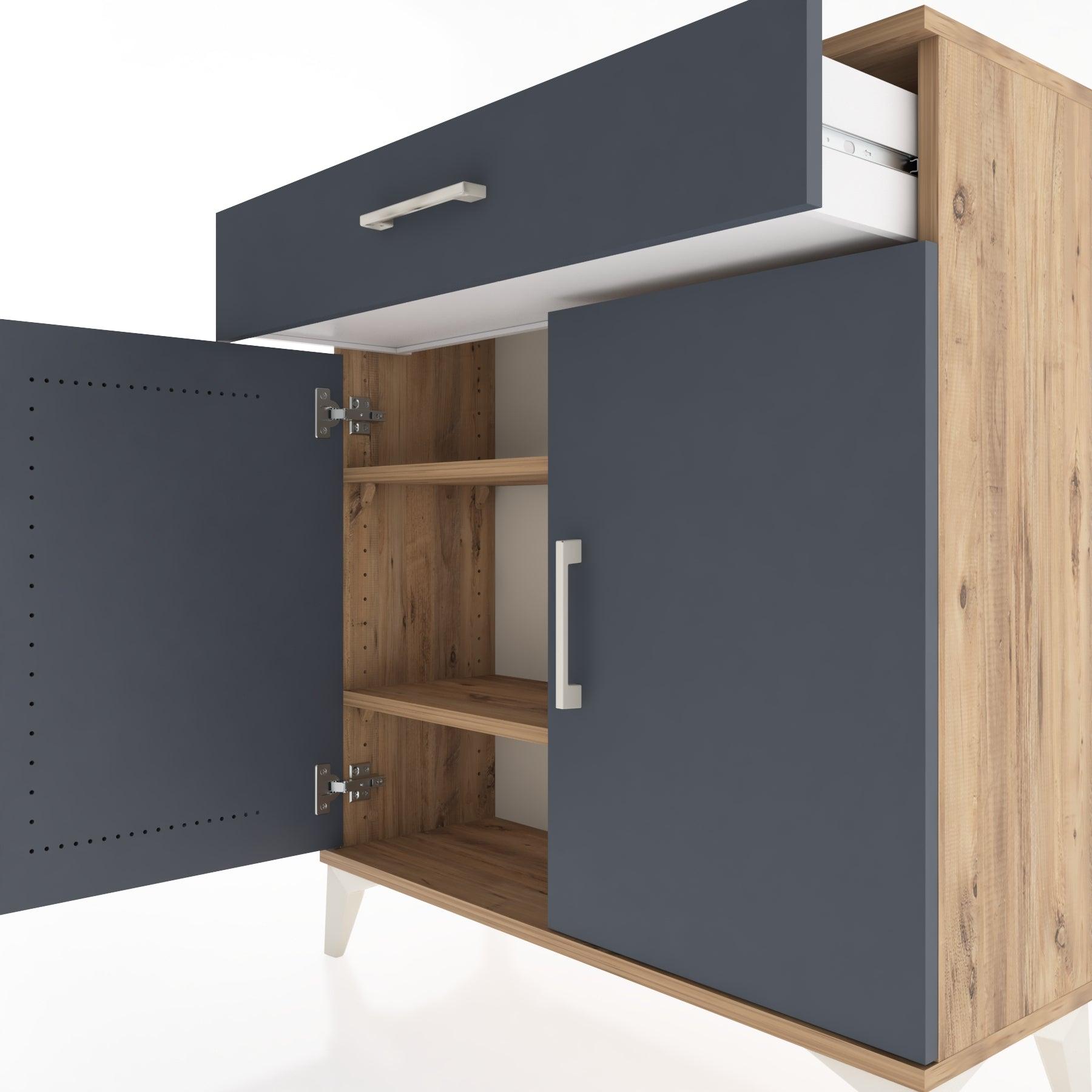 Woodntry Modular Dresser Pine 88x30x84 cm with Cover and Drawer KC59-3