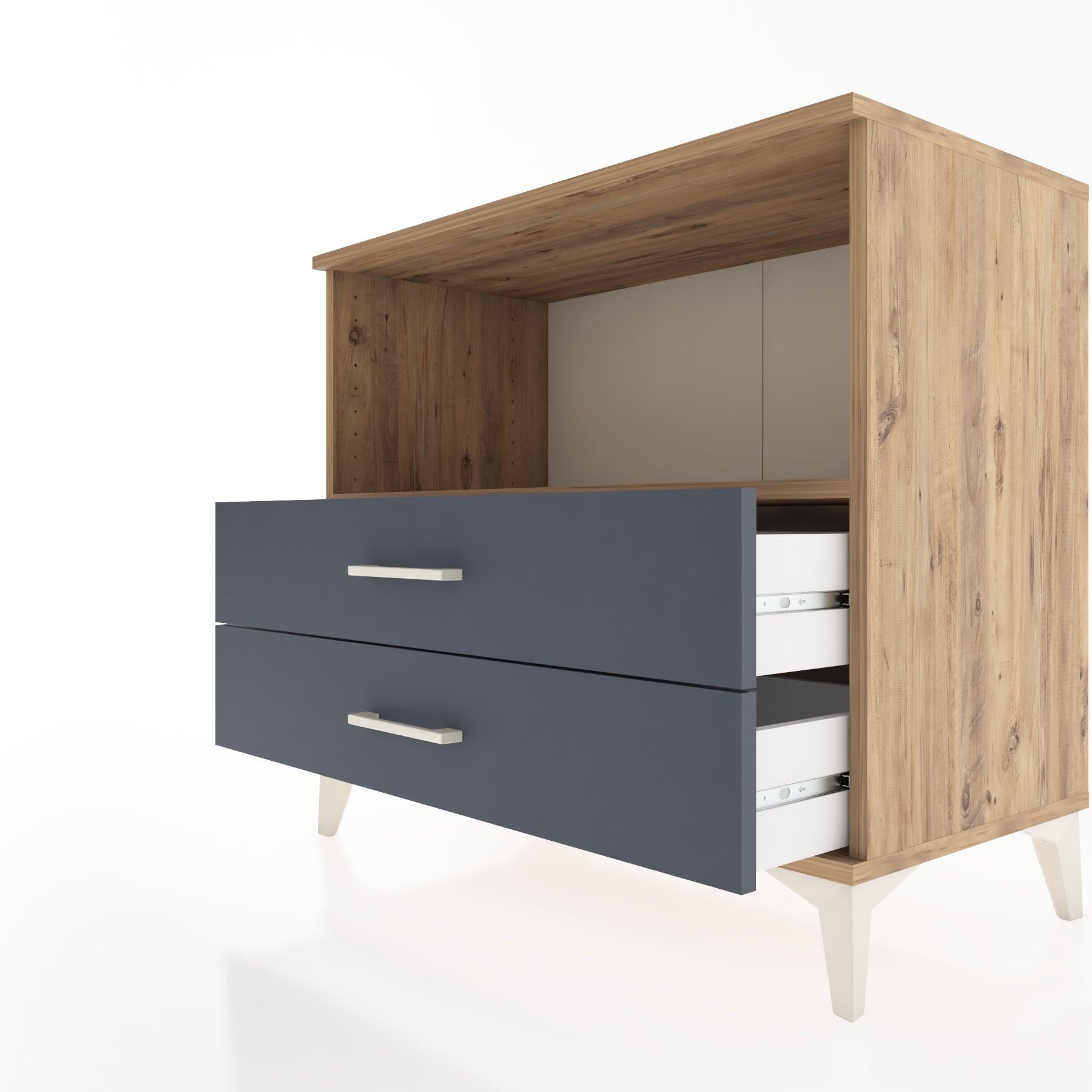 Woodntry Modüler Şifonyer Çam 88x44x68 cm Çekmeceli ve Raflı CR59-3