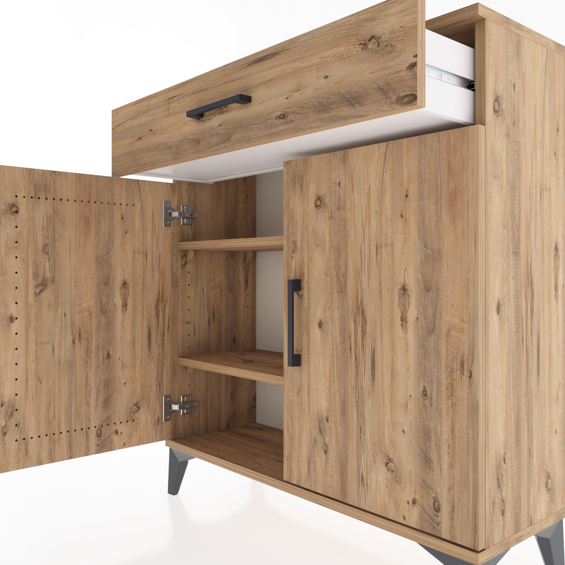 Woodntry Modular Dresser Pine 88x30x84 cm with Cover and Drawer KC59-3