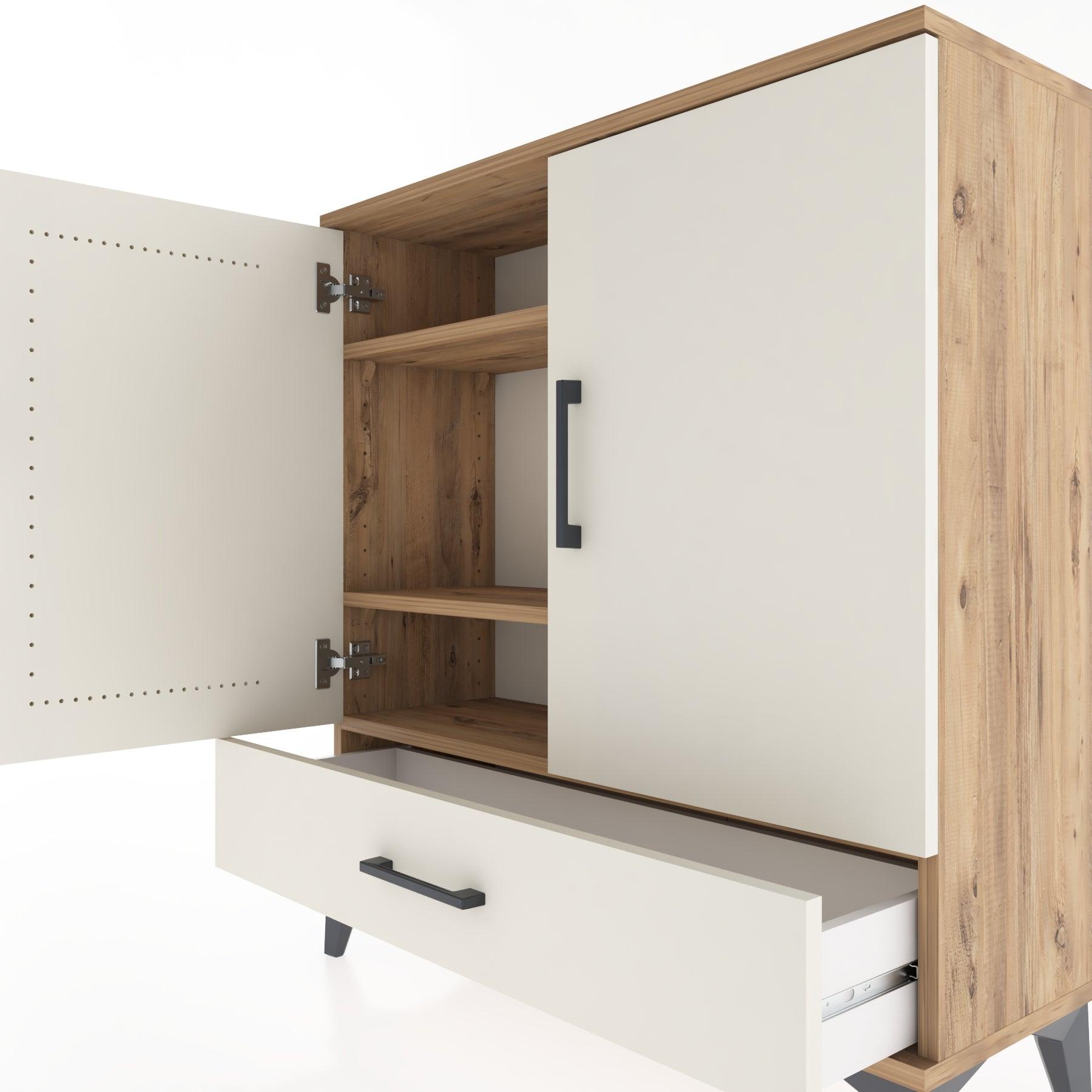 Woodntry Modular Dresser Pine 88x30x84 cm with Cover and Drawer KC60-3