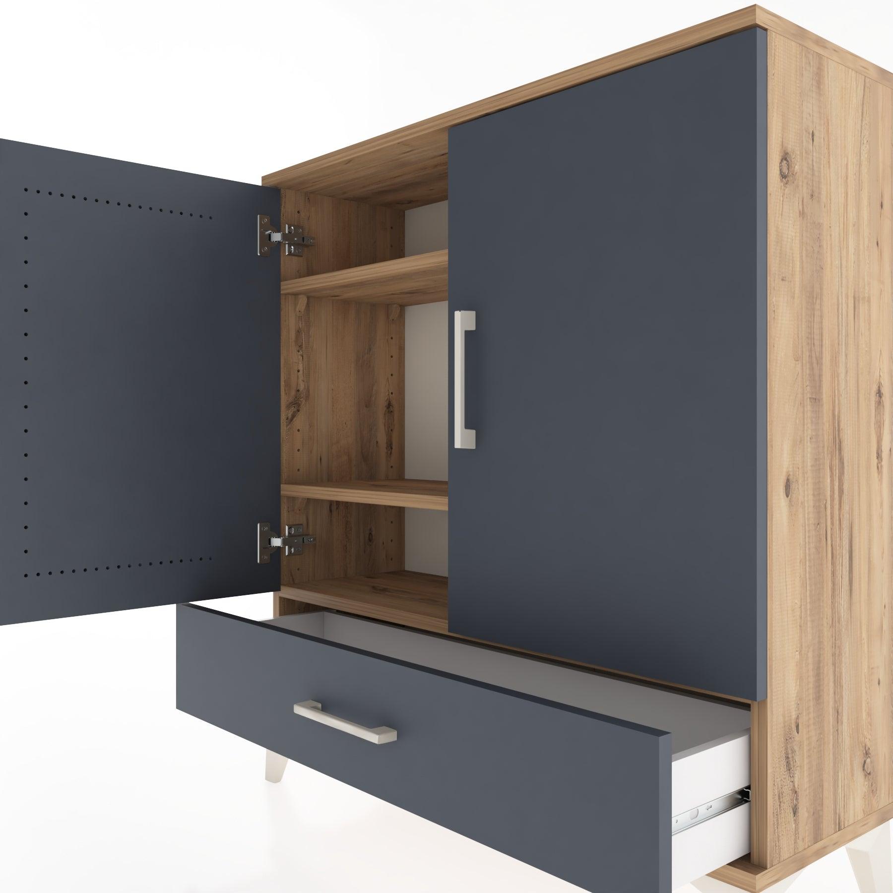 Woodntry Modular Dresser Pine 88x30x84 cm with Cover and Drawer KC60-3