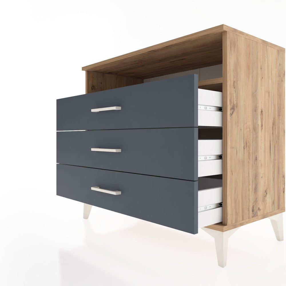 Woodntry Modüler Şifonyer Çam 88x44x68 cm Çekmeceli ve Raflı CR60-3