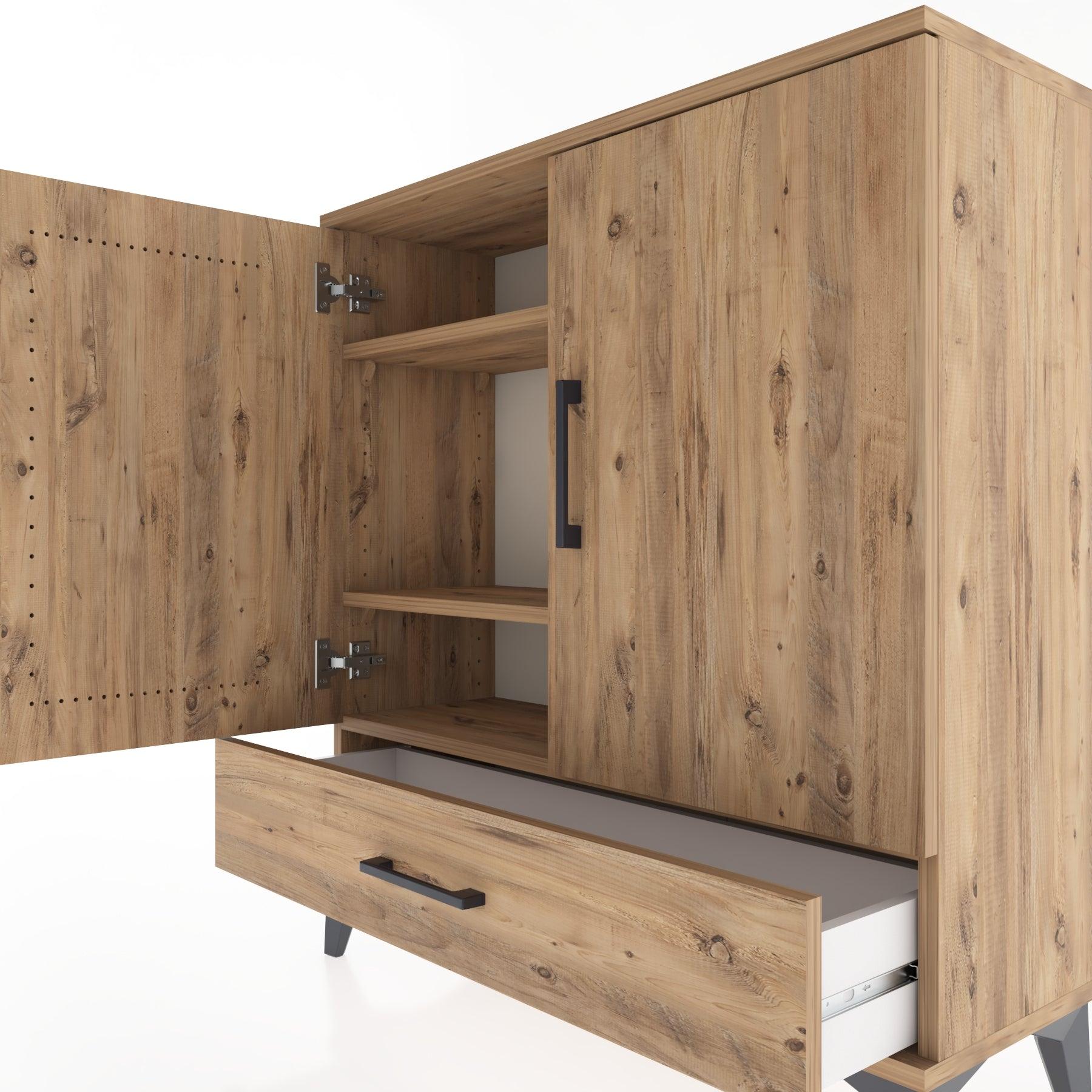 Woodntry Modular Dresser Pine 88x30x84 cm with Cover and Drawer KC60-3