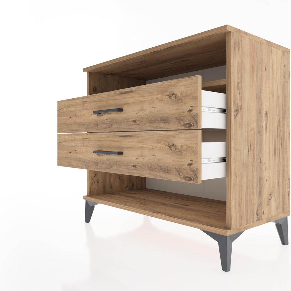 Woodntry Modüler Şifonyer Çam 88x44x68 cm Çekmeceli ve Raflı CR61-3