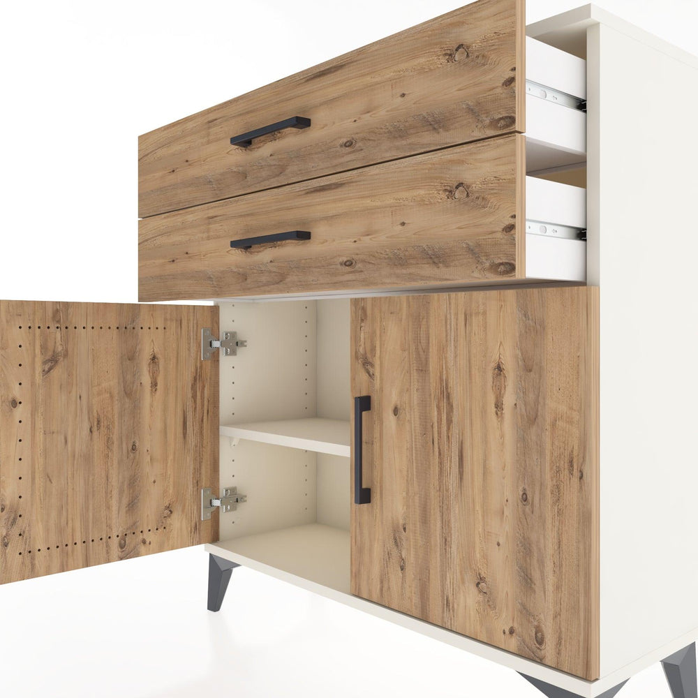 Woodntry Modüler Şifonyer Aytaşı 88x30x84 cm Kapaklı ve Çekmeceli KC63-1