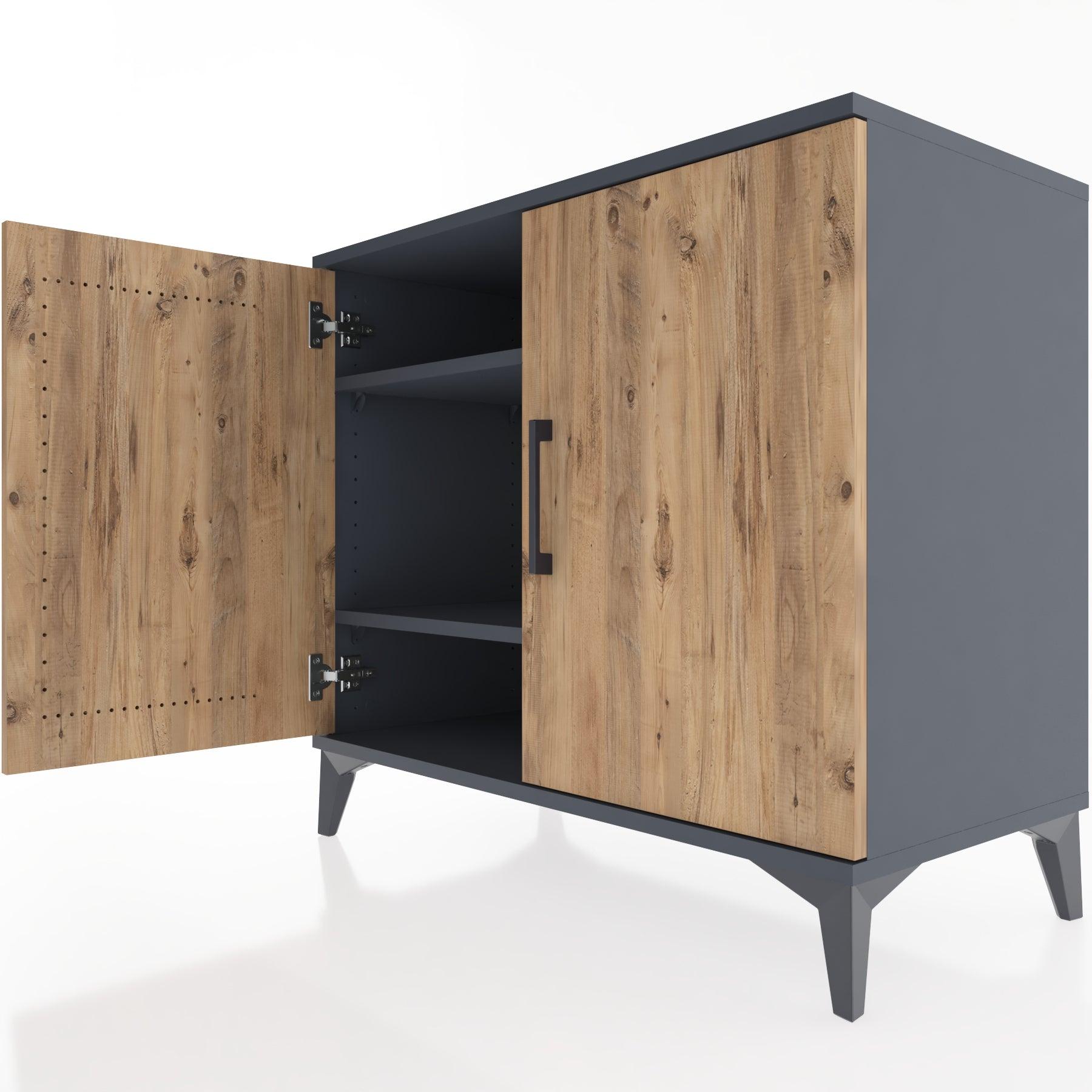 Woodntry Modüler Şifonyer Antrasit 88x44x68 cm Kapaklı K63-2