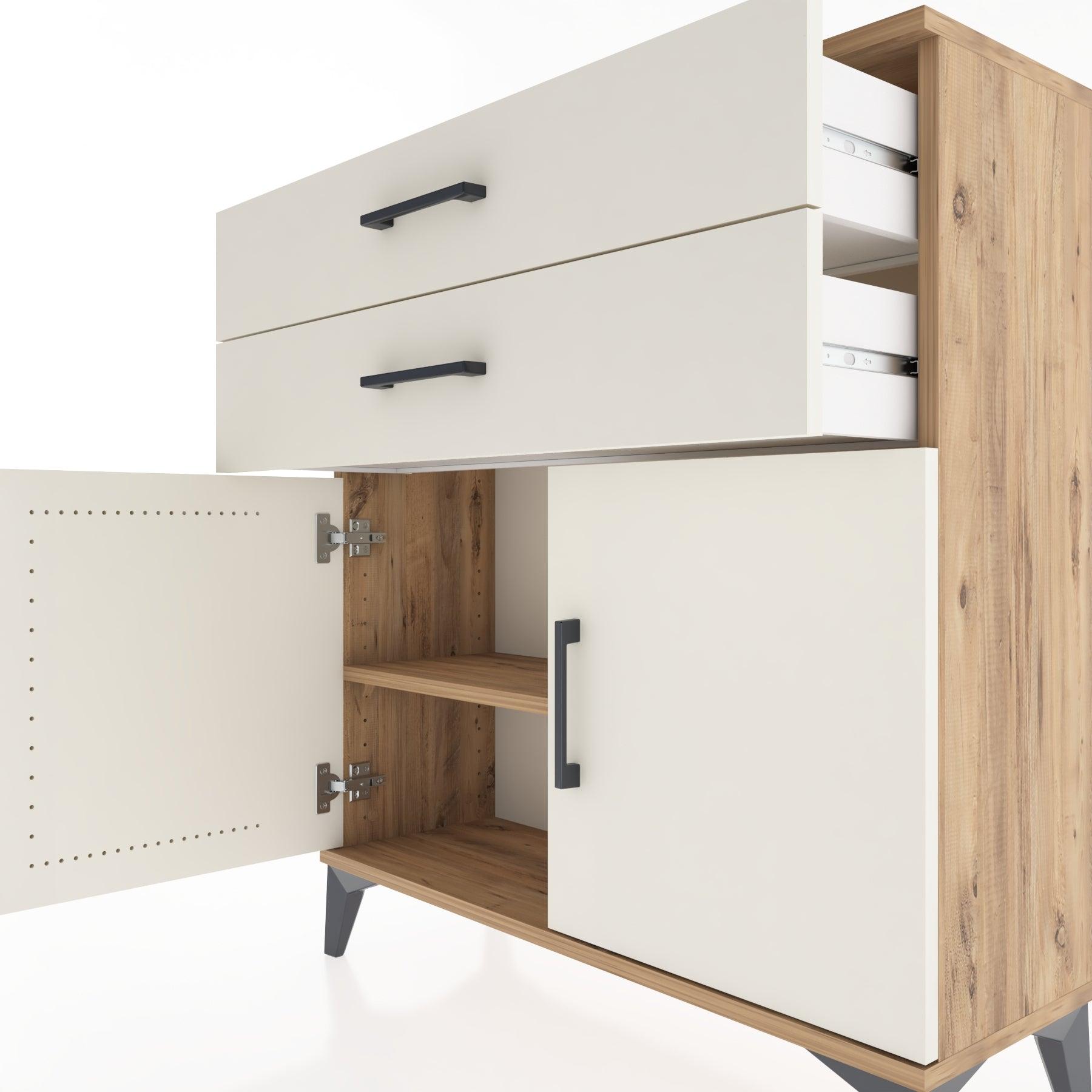 Woodntry Modular Dresser Pine 88x30x84 cm with Cover and Drawer KC63-3