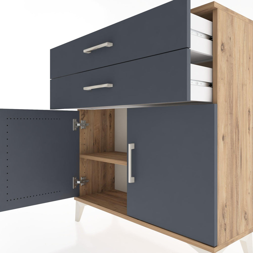 Woodntry Modüler Şifonyer Çam 88x30x84 cm Kapaklı ve Çekmeceli KC63-3