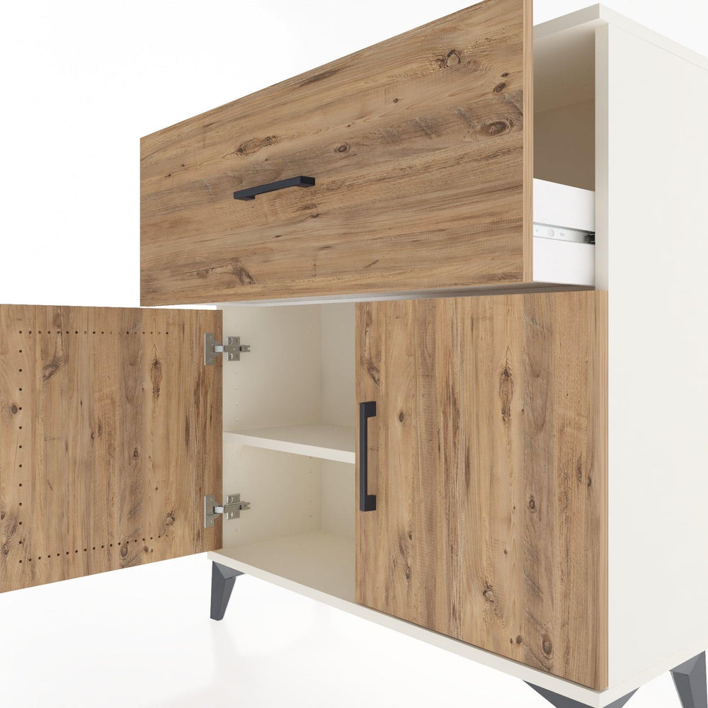Woodntry Modüler Şifonyer Aytaşı 88x30x84 cm Kapaklı ve Çekmeceli KC68-1