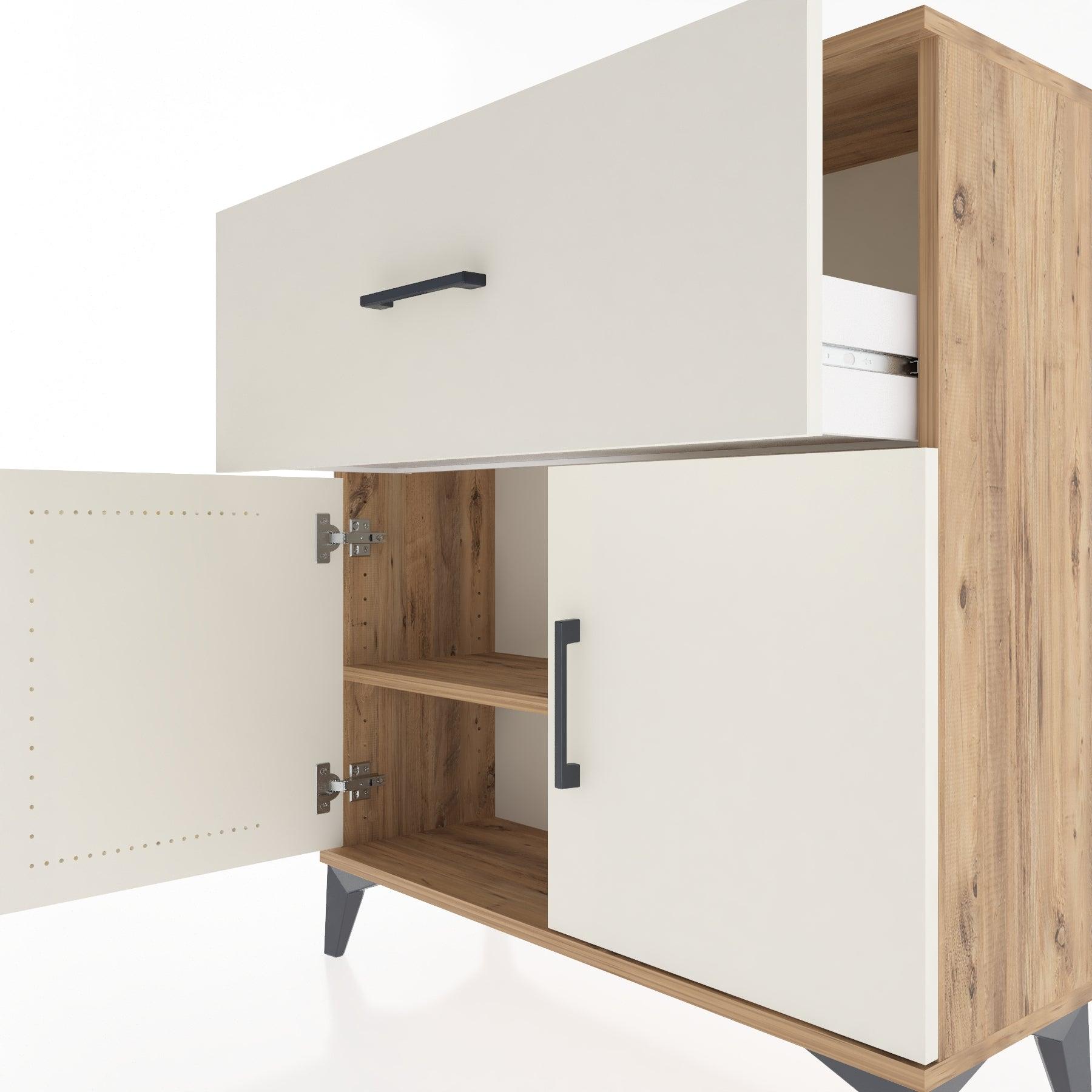 Woodntry Modular Dresser Pine 88x30x84 cm with Cover and Drawer KC68-3