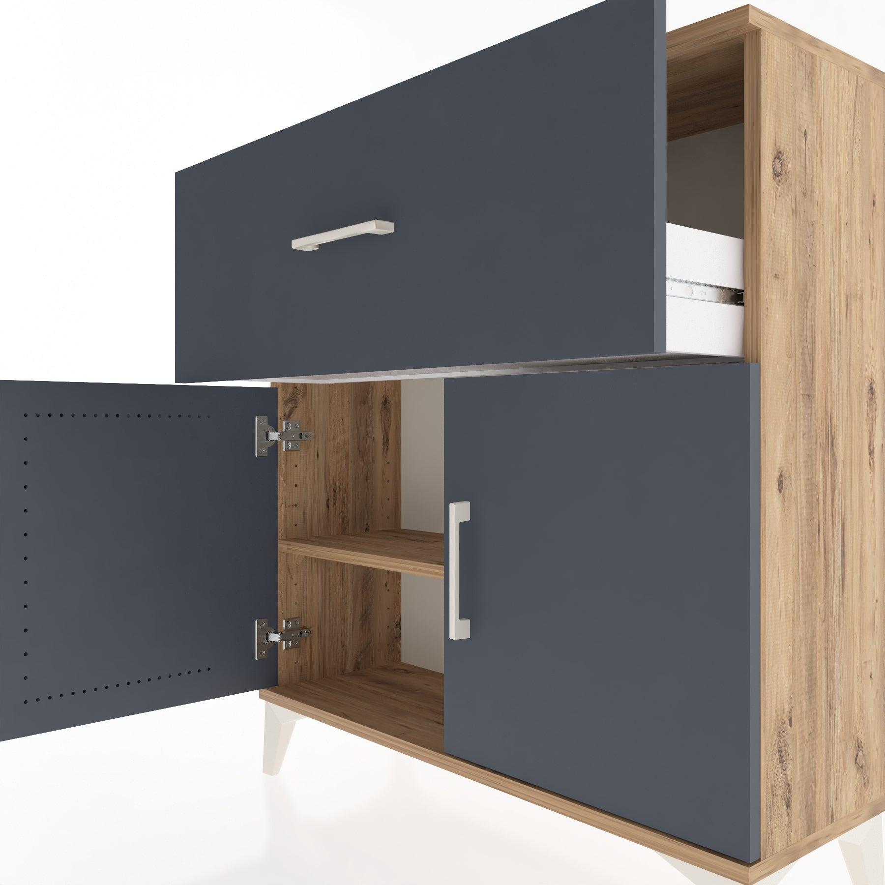 Woodntry Modular Dresser Pine 88x30x84 cm with Cover and Drawer KC68-3