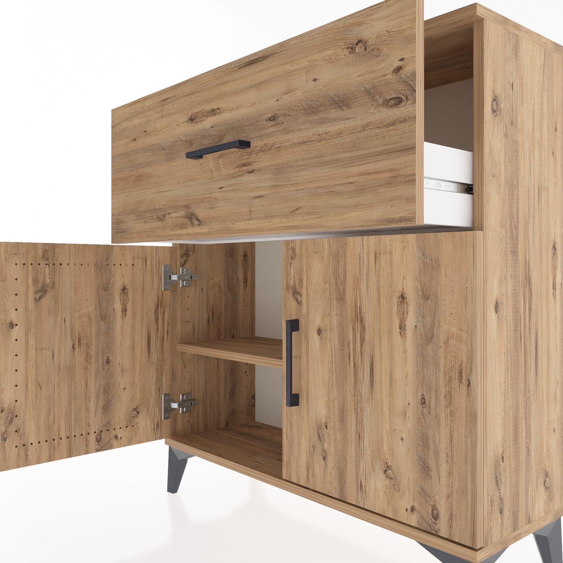 Woodntry Modular Dresser Pine 88x30x84 cm with Cover and Drawer KC68-3