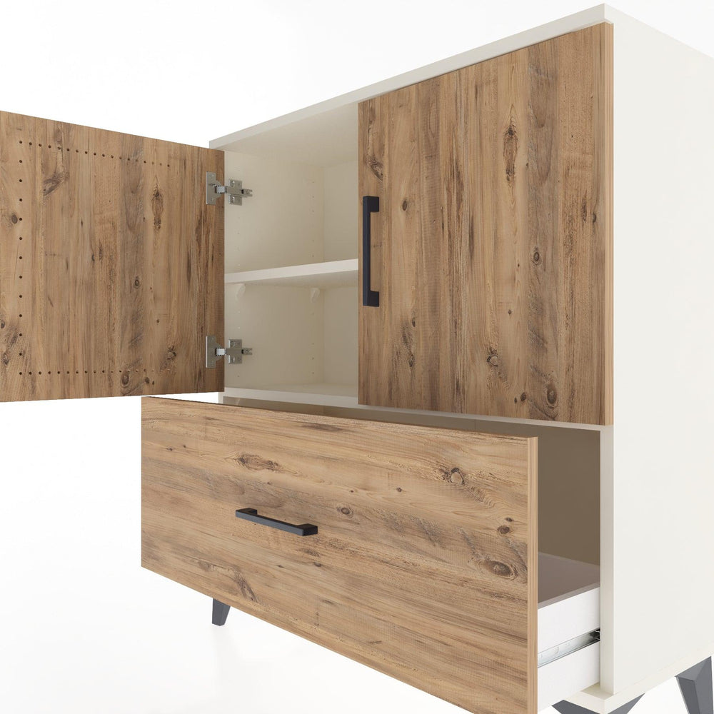 Woodntry Modüler Şifonyer Aytaşı 88x30x84 cm Kapaklı ve Çekmeceli KC69-1
