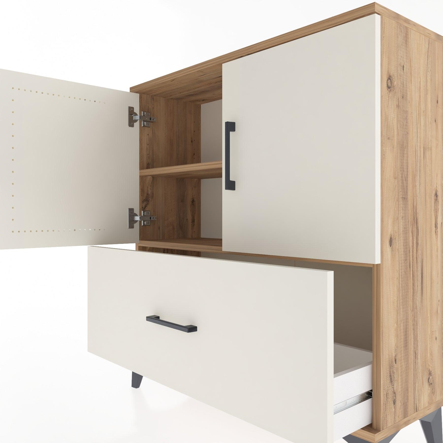 Woodntry Modular Dresser Pine 88x30x84 cm with Cover and Drawer KC69-3
