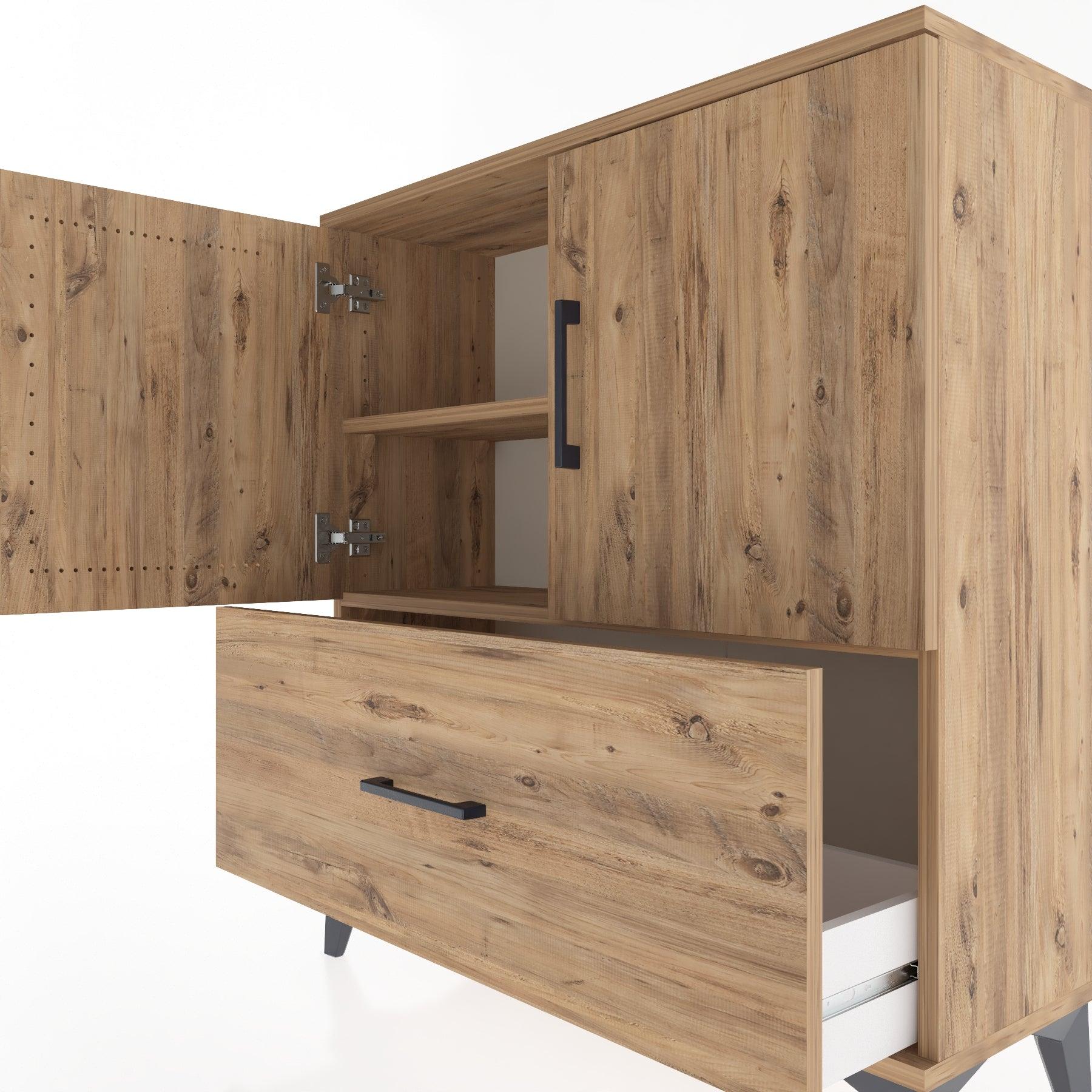 Woodntry Modular Dresser Pine 88x30x84 cm with Cover and Drawer KC69-3