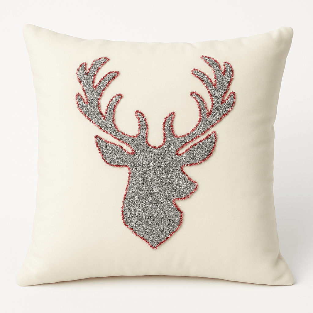 Woodnrty Handmade 30X30 cm Deer Patterned Punch Pillow Case