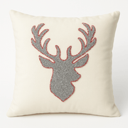 Woodnrty Handmade 30X30 cm Deer Patterned Punch Pillow Case