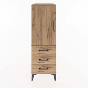 Woodntry Modüler Dolap Çam 44x30x122 cm Kapaklı ve Çekmeceli KC134-3