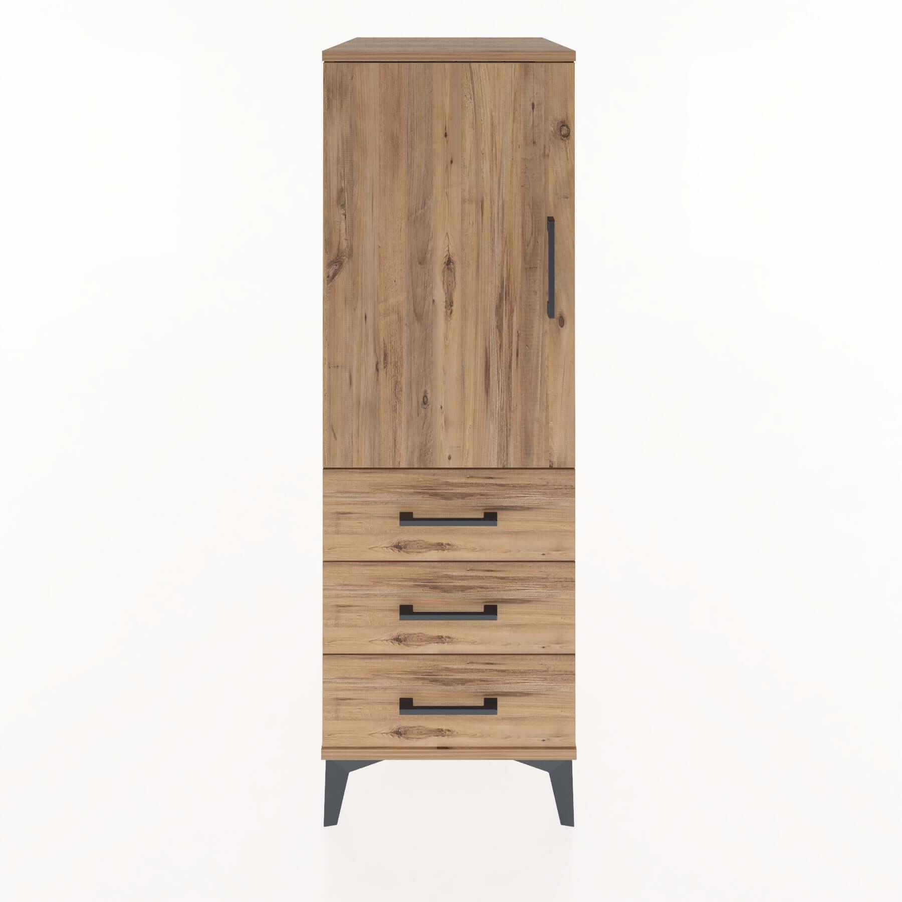Woodntry Modular Cabinet Pine 44x30x122 cm with Doors and Drawers KC134-3